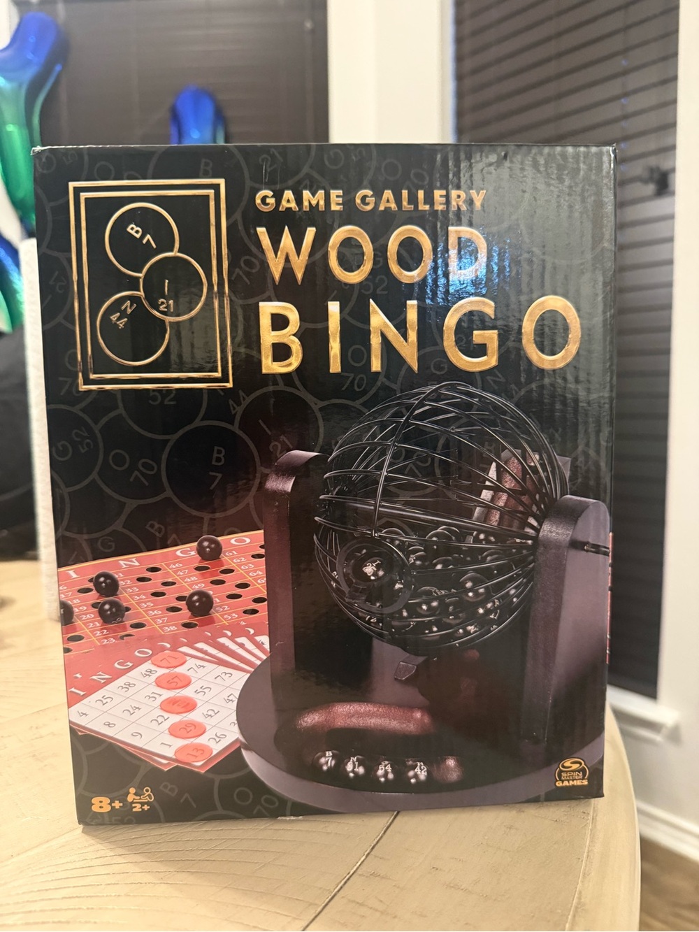 Gallery Wood Bingo Set - Black with Gold Accents